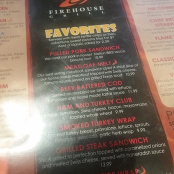 Firehouse Grill - A nice menu. Good variety. - Bars Near Me - Blue Ash, Ohio Firehouse Grill - A nice menu. Good variety. - Bars Near Me - Blue Ash, Ohio