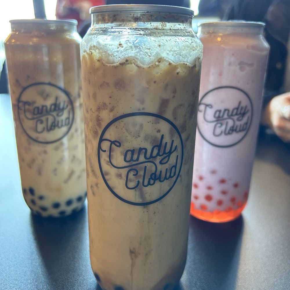 three iced drinks on a table three iced drinks on a table