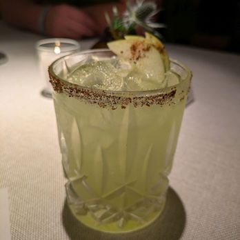 Tintoque - @endoedibles on Instagram 10/6/24  MANZANA OAXAQUEÑA Raicilla, Green Apple, Sparkling wine, Grasshoppers - Signature Cuisine Near Me - Puerto Vallarta, JAL