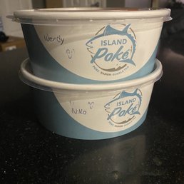 Regular Create Your Poke Bowl x 2 Super fresh super yummy and sooo cute!! They wrote the names on the bowls for me and everything!! Regular Create Your Poke Bowl x 2 Super fresh super yummy and sooo cute!! They wrote the names on the bowls for me and everything!!
