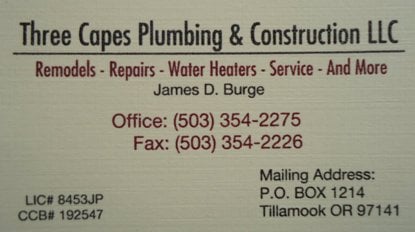 Slide of Three Capes Plumbing & Construction