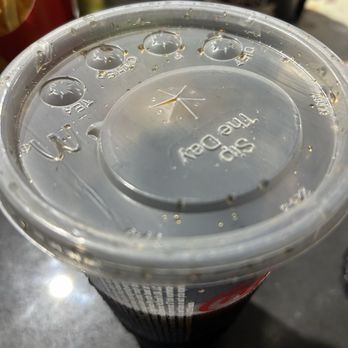 McDonald's - Popped up straw hole. - Fast Food Near Me - La Mirada, California McDonald's - Popped up straw hole. - Fast Food Near Me - La Mirada, California