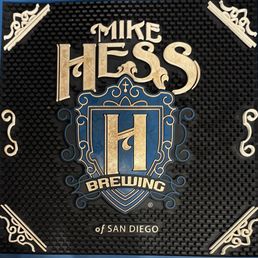 Mike Hess logo on beer bar mat Mike Hess logo on beer bar mat