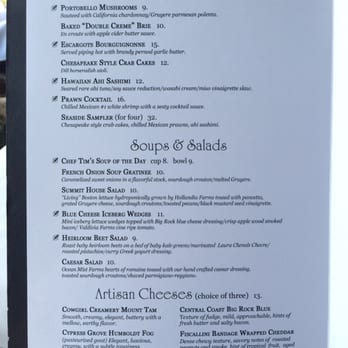 Summit House - menu page 1 - Steakhouses Near Me - Fullerton, California