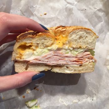 Pennington Bagel Experience - #7 on a Swiss bagel (sorry already ate the other half!) - Delis Near Me - Pennington, New Jersey