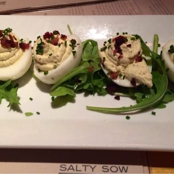 Salty Sow - Truffled deviled eggs - American Near Me - Austin, Texas