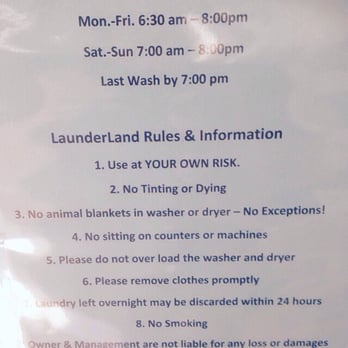 Alpine Launderland - Hours and Rules - Laundry Services Near Me - Alpine, California