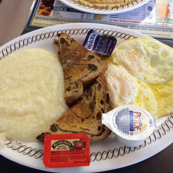 Waffle House - Two eggs, raisin toast and grits and a waffle - American Near Me - Prosperity, South Carolina Waffle House - Two eggs, raisin toast and grits and a waffle - American Near Me - Prosperity, South Carolina