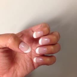 Full acrylic French manicure set.