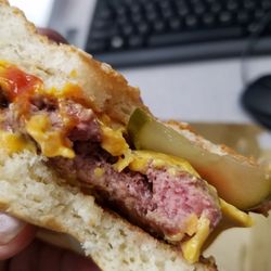 McDonald's - Idk about this raw burger from mcdonalds man.