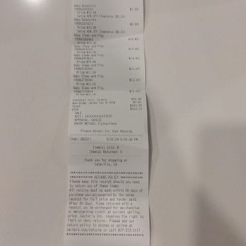 OshKosh B'gosh - Receipt of purchase. - Children's Clothing Near Me - Vacaville, California OshKosh B'gosh - Receipt of purchase. - Children's Clothing Near Me - Vacaville, California
