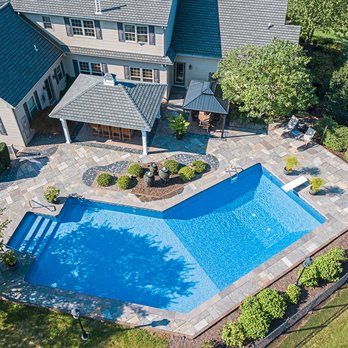 Authentic Homescapes - an aerial view of a home with a pool - Landscaping Near Me Authentic Homescapes - an aerial view of a home with a pool - Landscaping Near Me
