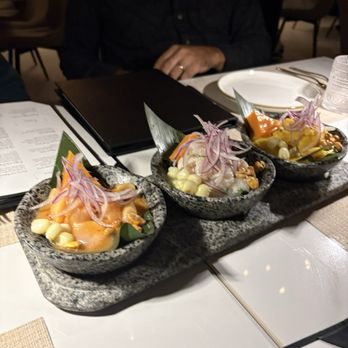Q'ERO Restaurant - Trio of ceviche - Peruvian Near Me - Edison, New Jersey