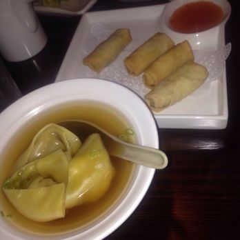 Tenji Sushi - Wonton soup and spring rolls. - Sushi Bars Near Me - Mason, Ohio