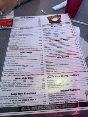 Menu photo 1 Nick's 50's Diner West Palm Beach, FL