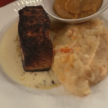 Embers Wood Grill - Salmon Vanilla whipped sweet potatoes  Lobster mashed potatoes - Steakhouses Near Me - Gainesville, Florida