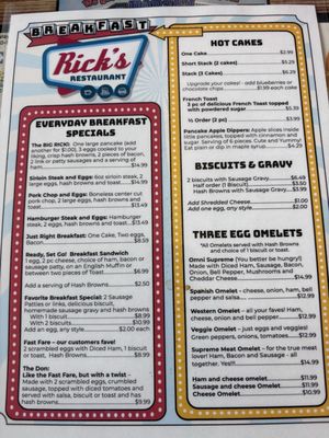 Menu photo 1 Rick's Restaurant Pratt, KS