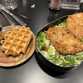 Vinland Winery - Cesar salad w/ crispy chicken and a side waffle - Wineries Near Me - Fort Wayne, Indiana Vinland Winery - Cesar salad w/ crispy chicken and a side waffle - Wineries Near Me - Fort Wayne, Indiana