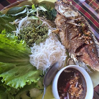 Monorom Cambodian Restaurant - Fried Fish Wrap with Tamarind sauce - Cambodian Near Me - Long Beach, California Monorom Cambodian Restaurant - Fried Fish Wrap with Tamarind sauce - Cambodian Near Me - Long Beach, California