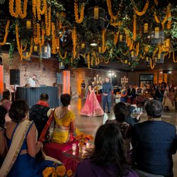 Revel Motor Row - Dinner, dancing, and event space at Revel Motor Row for an Indian wedding event (sangeet).