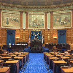 The chamber for the Massachusetts House of Representatives.