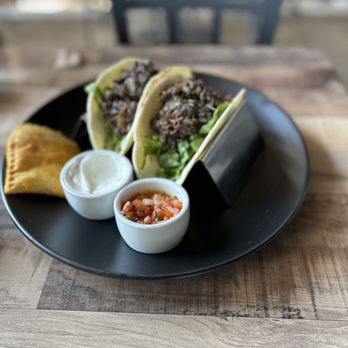 Kingston Grill - Oxtail tacos and half a beef patty - Caribbean Near Me - Forest Park, Georgia Kingston Grill - Oxtail tacos and half a beef patty - Caribbean Near Me - Forest Park, Georgia