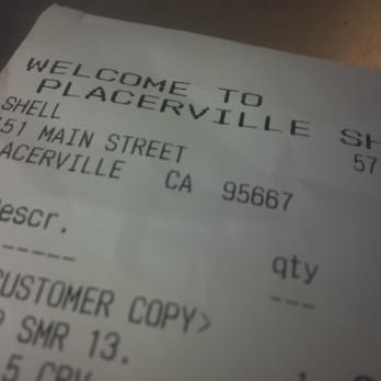 Colvin Shell Service Station - closeup of my receipt from Shell On Main St in Placerville. - Auto Repair Near Me - Placerville, California