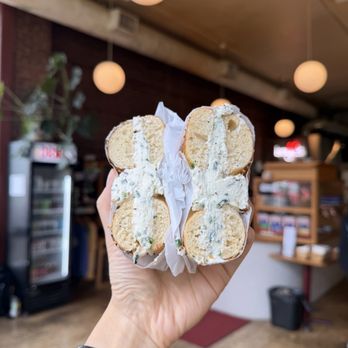 Bernstein's Bagels - Everything with holy chiver smear - Bagels Near Me - Portland, Oregon Bernstein's Bagels - Everything with holy chiver smear - Bagels Near Me - Portland, Oregon