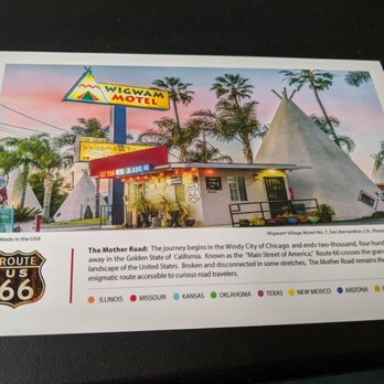Wigwam Motel - Free postcard with Yelp check in (can choose from a variety of different postcards) - Hotels Near Me - San Bernardino, California Wigwam Motel - Free postcard with Yelp check in (can choose from a variety of different postcards) - Hotels Near Me - San Bernardino, California