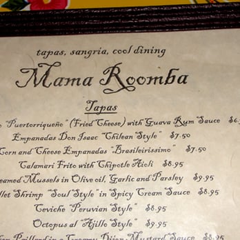 Mama Roomba - Obligatory partial menu photo - Caribbean Near Me - Bakersfield, California Mama Roomba - Obligatory partial menu photo - Caribbean Near Me - Bakersfield, California