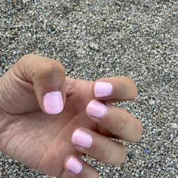 Jolie Nail Spa - Other hand of horrible manicure job. - Nail Salons Near Me - Mesa, Arizona Jolie Nail Spa - Other hand of horrible manicure job. - Nail Salons Near Me - Mesa, Arizona