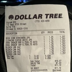 Dollar Tree - Clearly I was charged a bag fee.