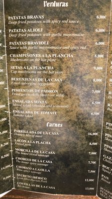 Menu photo 3 Casa Toni Madrid, M
