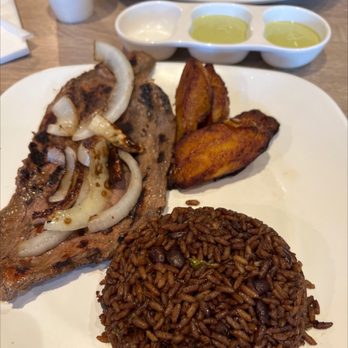 Cubanidad - Cuban steak with Cuban rice and sweet plantain on the side - Cuban Near Me - Henderson, Nevada Cubanidad - Cuban steak with Cuban rice and sweet plantain on the side - Cuban Near Me - Henderson, Nevada