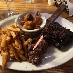 Carolina Cafe - The Trio on Wednesday nights. A little of everything, shrimp, filets, and ribs.
