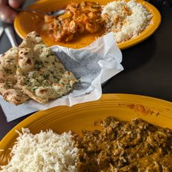 Mirchi - Chicken Tikka Marsala and Mushroom Saag,Garlic Naan - so good!