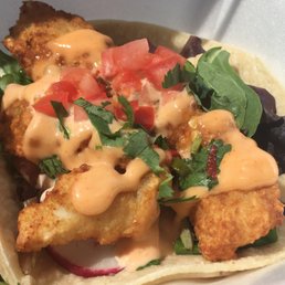 Closeup of Fish Tacos from KOI on the GO Closeup of Fish Tacos from KOI on the GO