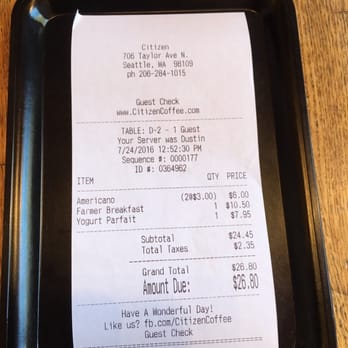 Citizen - Not worth what I paid, but I paid anyway, because no one was willing to "make it right". - Coffee & Tea Near Me - Seattle, Washington