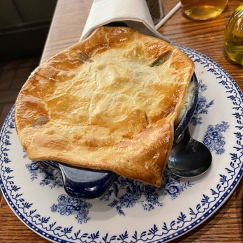 Cracker Barrel Old Country Store - a pie on a blue and white plate - Breakfast & Brunch Near Me - Cambridge, Ohio