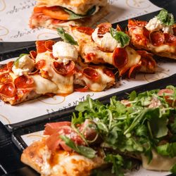 Florenza - Proper Pepperoni Solo: Roman-style pizza on dough fermented 48 to 72 hours, light and airy with a crisp bottom