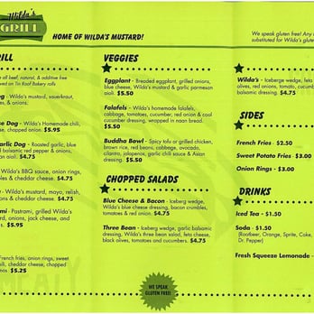 Wilda's Grill - Wilda's Menu as of 3/15/13 - Hot Dogs Near Me - Redding, California Wilda's Grill - Wilda's Menu as of 3/15/13 - Hot Dogs Near Me - Redding, California