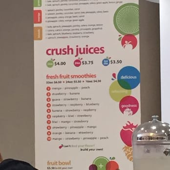 Green Crush - The standing menu - Juice Bars & Smoothies Near Me - Glendale, California