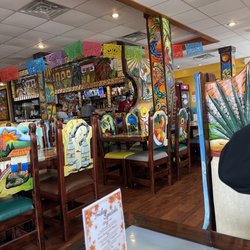 Taqueria Maria's - Everything is carved and painted in bright colors.