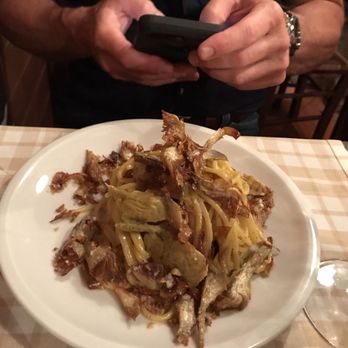 Papa Re - Today's special pasta alla carbonara with artichokes. Very tasty. - Pizza Near Me - Rome, RM Papa Re - Today's special pasta alla carbonara with artichokes. Very tasty. - Pizza Near Me - Rome, RM