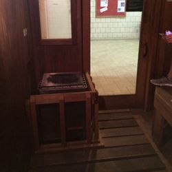 Cedar Falls Recreation Center - this second review literally shows a guy with shoes on, and using his phone in the sauna...????? WTF?