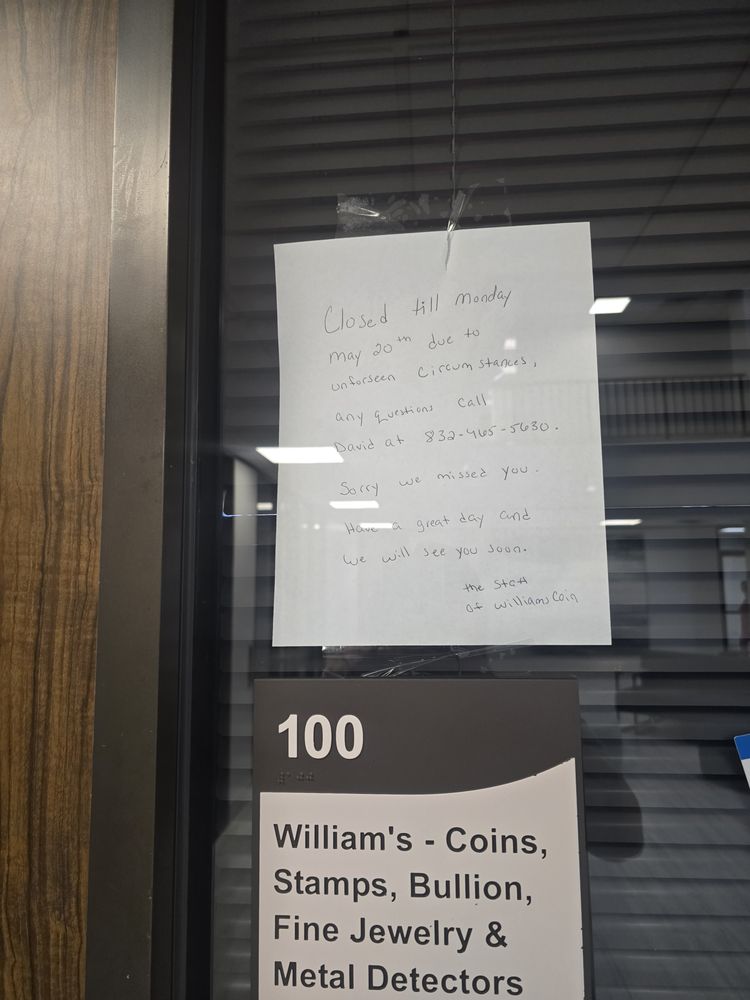 WILLIAMS COIN, STAMP AND BULLION Updated September 2024 15 Reviews