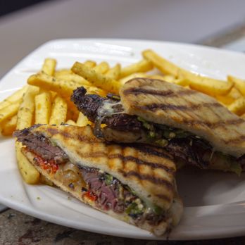 THAVMA Mediterranean Grill - The Angus Steak Panini on the Lunch Menu. - Mediterranean Near Me - Livingston, New Jersey THAVMA Mediterranean Grill - The Angus Steak Panini on the Lunch Menu. - Mediterranean Near Me - Livingston, New Jersey