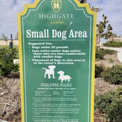 Highgate Dog Park - Small dog rule sign