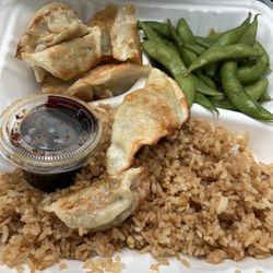 Got Dumplings - 8 Tofu Dumplings, 5 Chicken Dumplings, Egg Fried Rice, Edamame