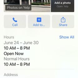 Store hours - come see Susan Watson or Maria